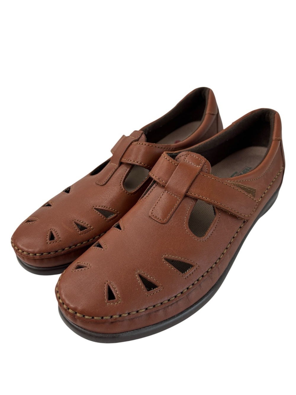 SAS Roamer Tripad Comfort Mary Jane Womens Shoe Sz 9 SLIM Brown Leather T Strap
